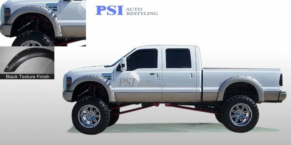 PSI - 2010 Ford F-250 Super Duty Pocket Rivet Style Textured Fender Flares