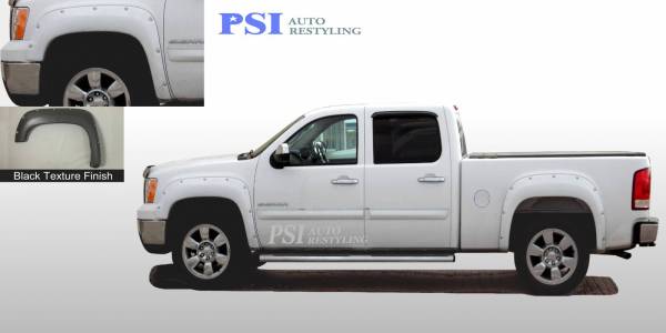 PSI - 2013 GMC Sierra 3500 Pocket Rivet Style Textured Fender Flares