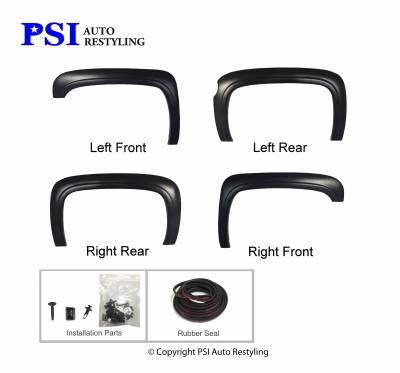 PSI - 2013 Chevrolet Silverado 1500 OEM Style Smooth Fender Flares - Image 3