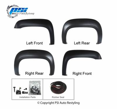 PSI - 2009 GMC Sierra 3500 OEM Style Smooth Fender Flares - Image 3