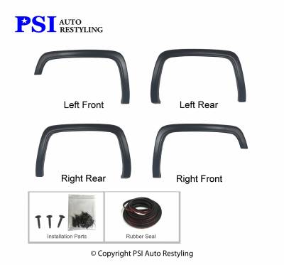 PSI - 2015 GMC Sierra 1500 OEM Style Smooth Fender Flares - Image 3