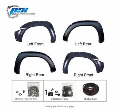 PSI - 2013 Toyota Tacoma Pocket Rivet Style Smooth Fender Flares - Image 2