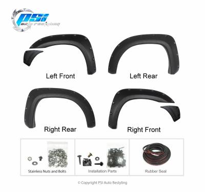 PSI - 2012 Toyota Tacoma Pocket Rivet Style Textured Fender Flares - Image 2
