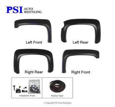 PSI - 2010 Chevrolet Silverado 1500 Extension Style Smooth Fender Flares - Image 2