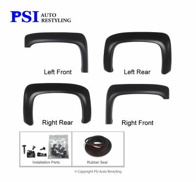 PSI - 2009 Chevrolet Silverado 1500 Extension Style Smooth Fender Flares - Image 2