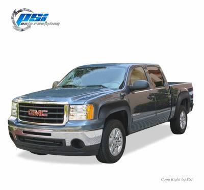 2007-2013 GMC Sierra 1500 OEM Style Black Sand Blast Textured Fender Flares; ONLY For Short Bed 69.3"